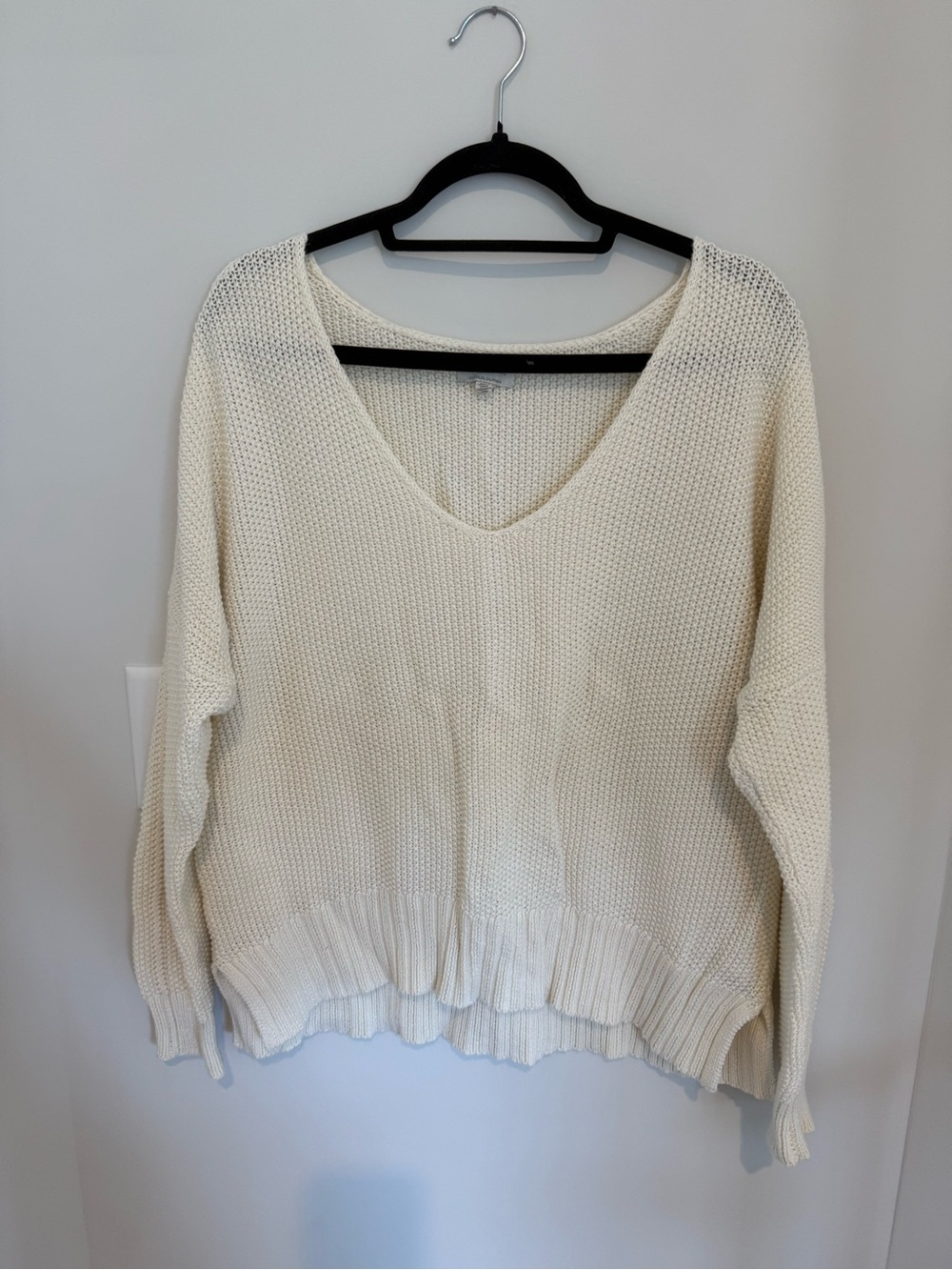Lucky Brand Cream V-Neck Knit Sweater